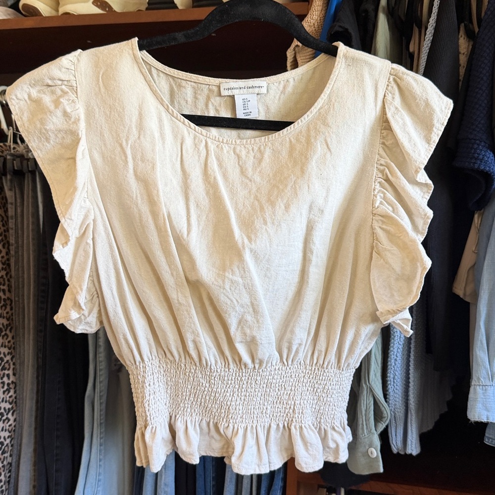 Cupcakes & Cashmere Beige Blouse